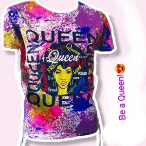 On fire women top tee short sleeve Queen On Fire Multicolors 100% cotton.